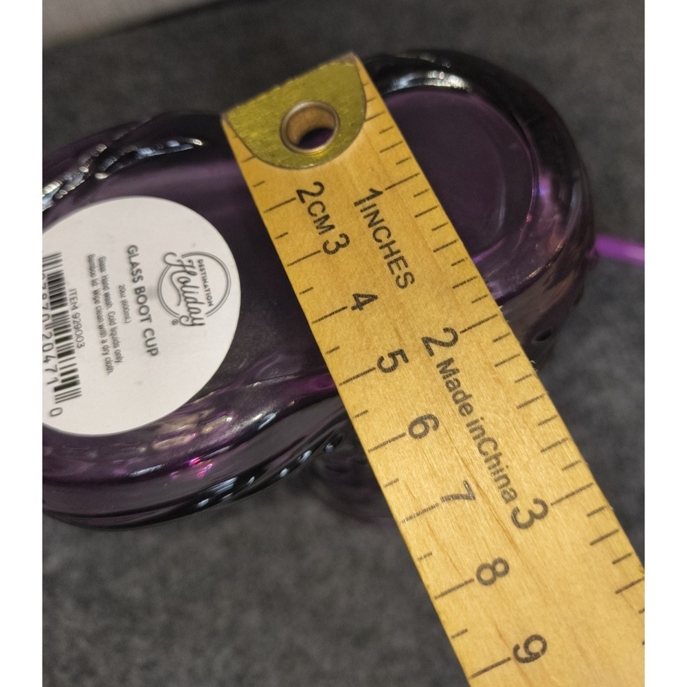 Destination Holiday Purple Glass Cowboy Boot Cup 20oz with Bamboo Lid and Straw - Picture 7 of 10